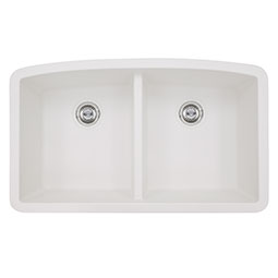 White Quartz Double Bowl 50/50-3219 kitchen sink